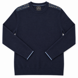 Mustache Epaulettes Cashmere Crewneck Sweater