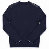 Mustache Epaulettes Cashmere Crewneck Sweater