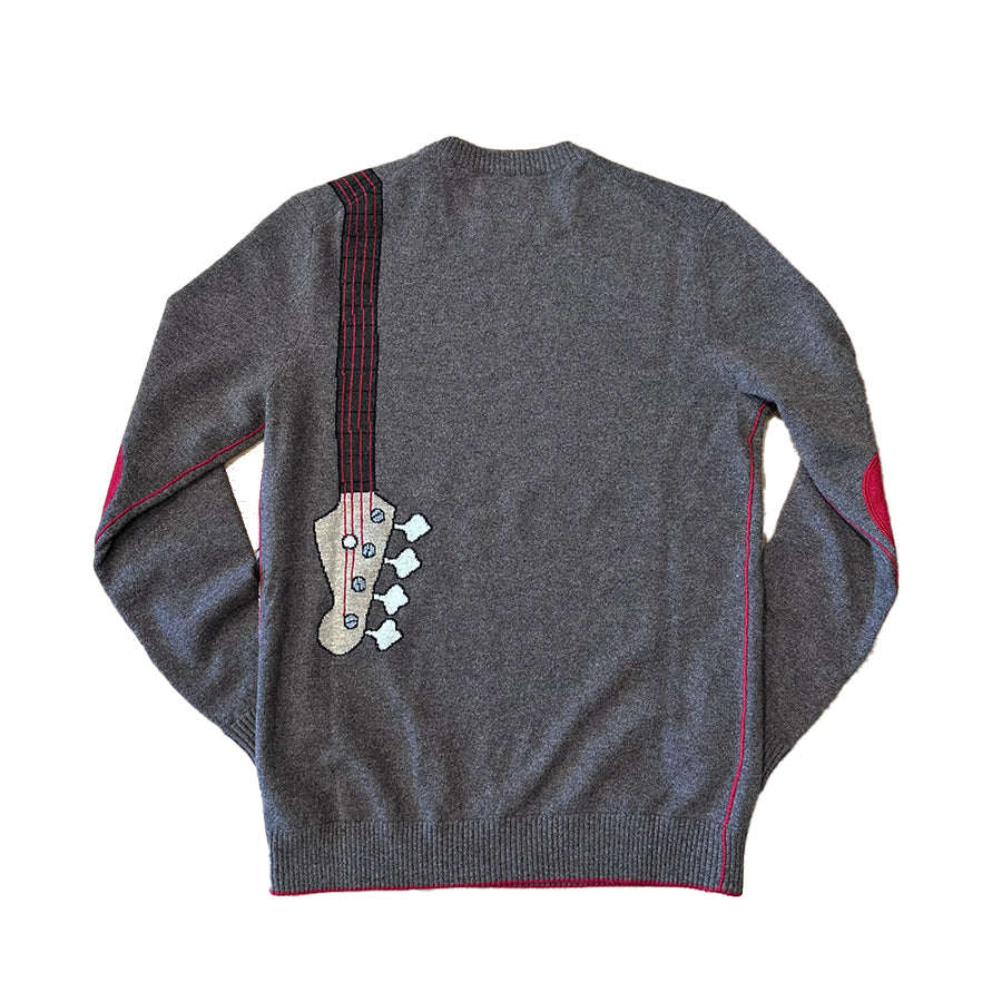 Bass Guitar Hand-Intarsia Cashmere Crew