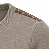Silk-trimmed Italian Cashmere Crew