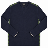 Silk-trimmed Italian Cashmere Crew