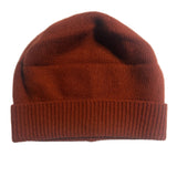 Cashmere Beanie w/ folded Cuff -Tomato