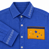 Lindsey Linen Shirt Ocean Blue Flag 51