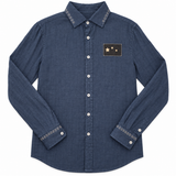 Lindsey Flag #35 Navy Linen Shirt