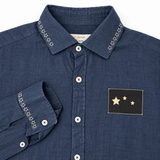 Lindsey Flag #35 Navy Linen Shirt