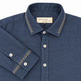Lindsey Navy Flag 51 Linen Shirt