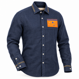 Lindsey Linen Shirt Navy / Gold Flag