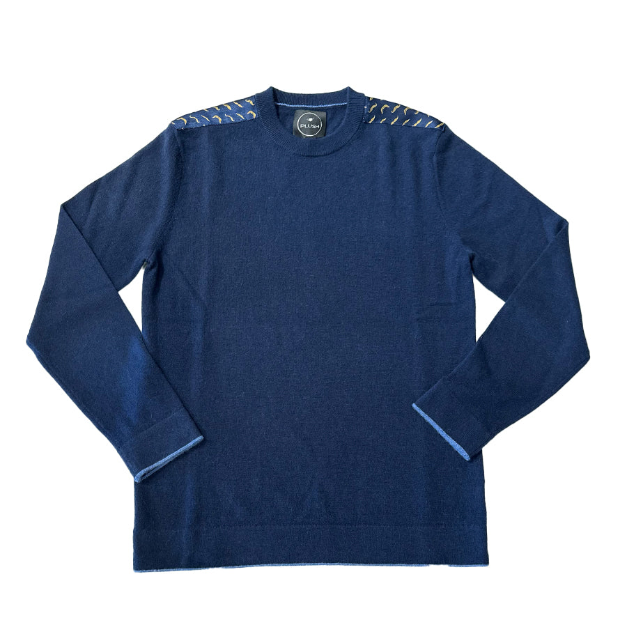 Mustache Epaulettes Cashmere Crew