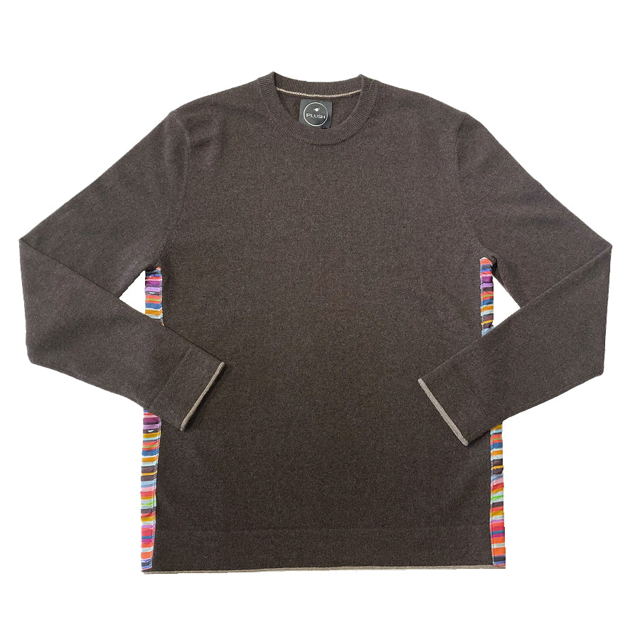 Trevor Side Stripe Cashmere Crew