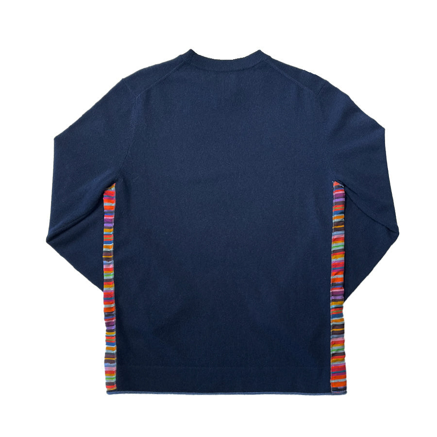 Trevor Side Stripe Cashmere Crew