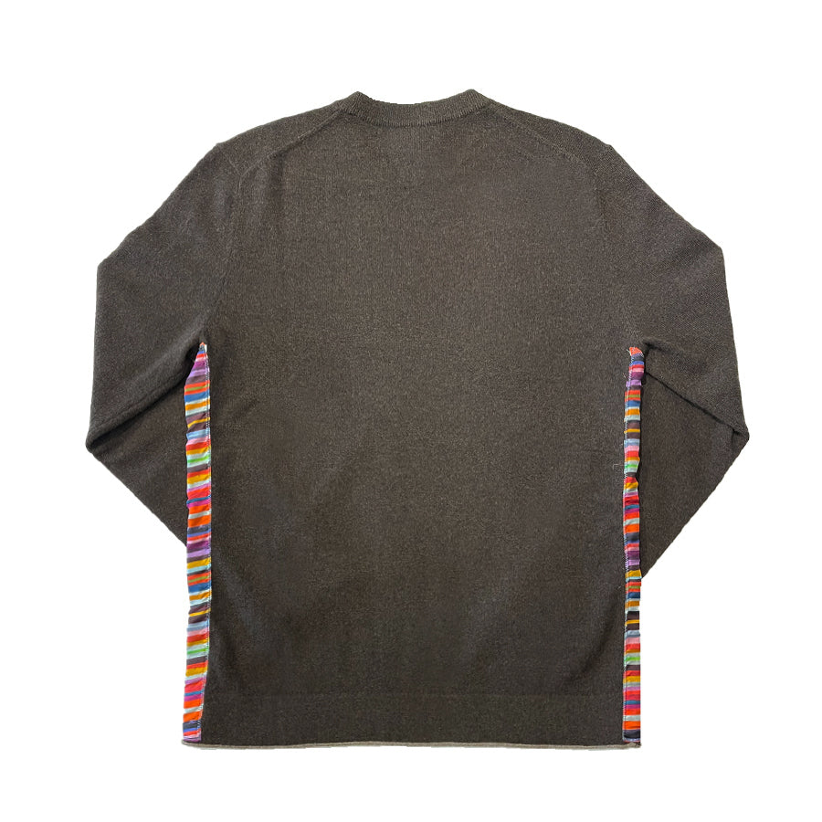 Trevor Side Stripe Cashmere Crew